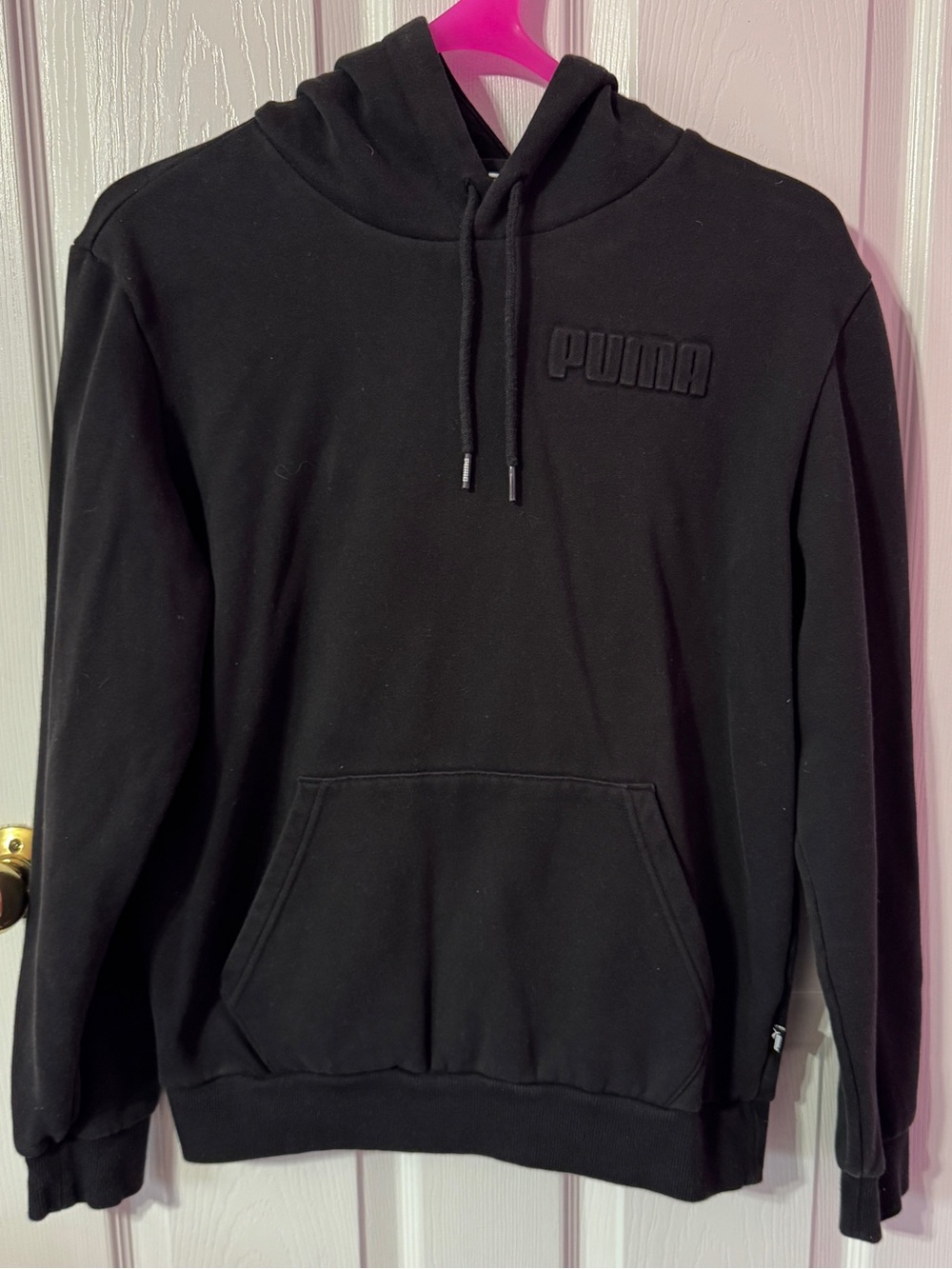 Puma Black Embossed Logo Pullover Hoodie